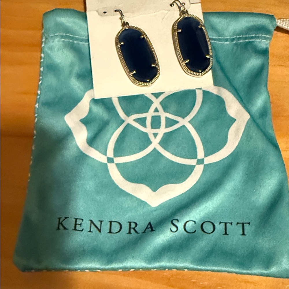 Kendra Scott Navy and Silver Earrings